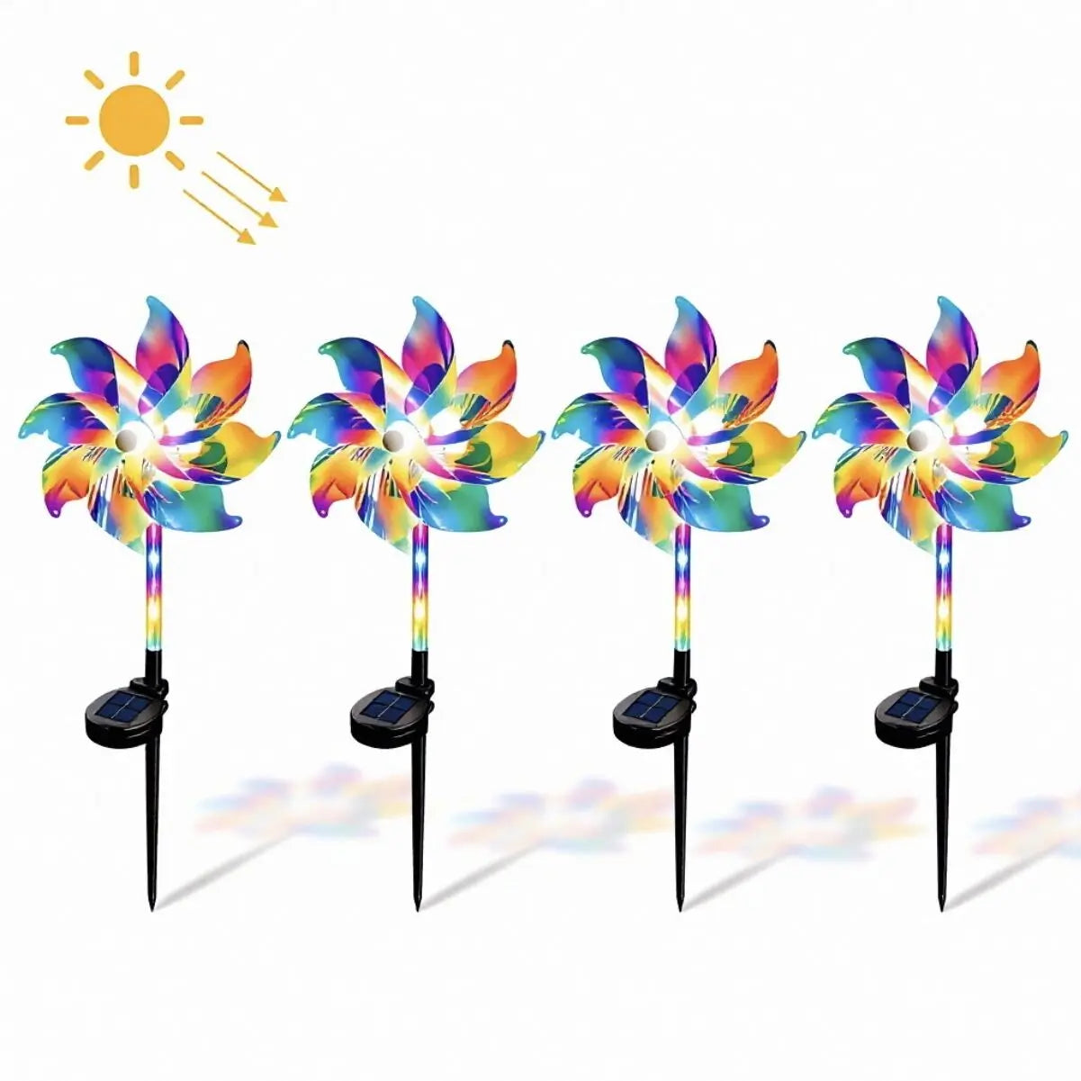Waterproof LED Solar Wind Spinner - Light up Your Garden with Every Breeze Decor Yard
