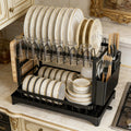 Black2-Tier Kitchen Dish Drying Racki Organize Your Dishes Instyle