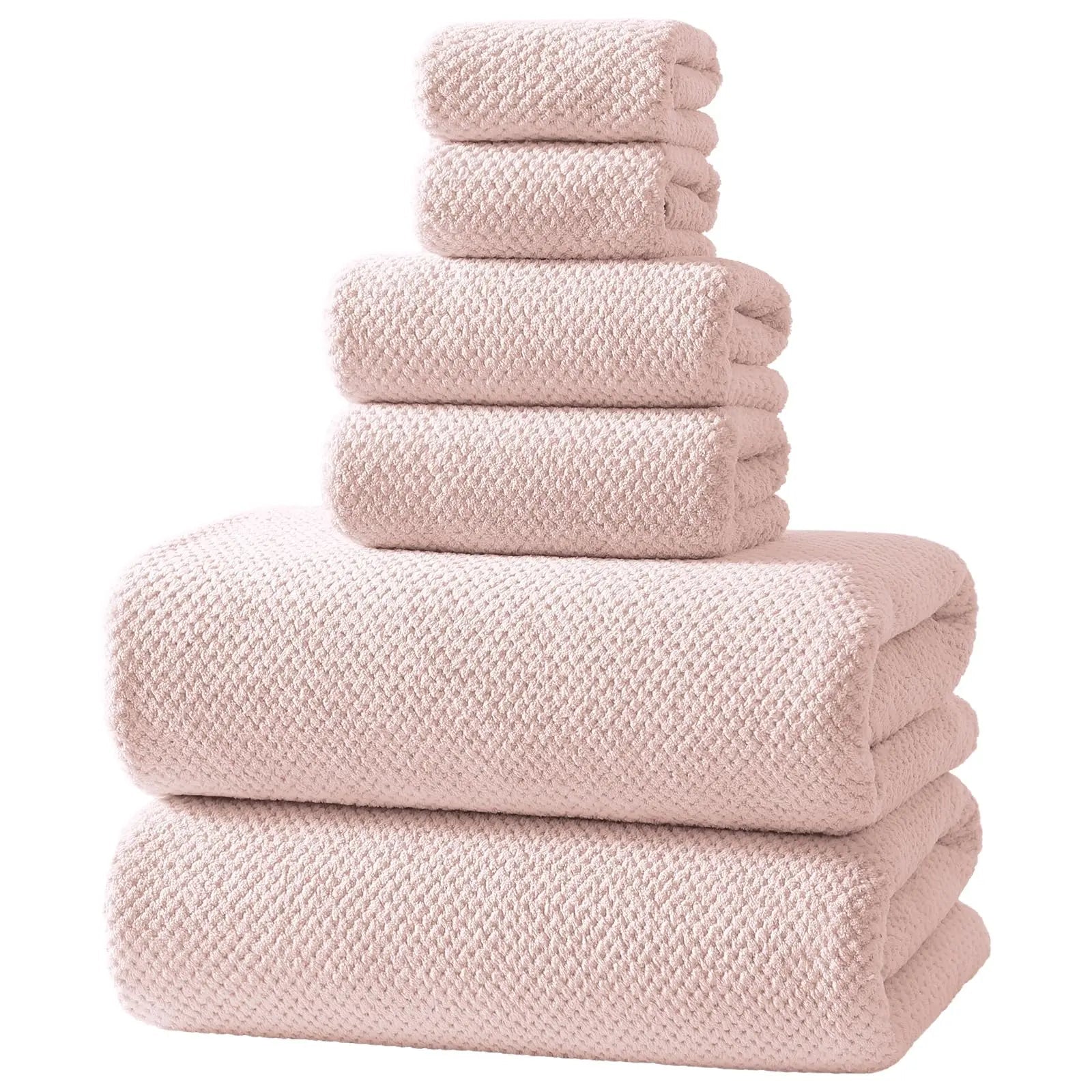 REDKISS Black Towel Set: a 6-Piece Set of Premium, Soft Bath Towels. This Ultra-Absorbent, Luxurious 6-Piece Set Includes 2 Bath Towels, 2 Hand Towels, and 2 Face Towels, Perfect for Everyday Use in Bathrooms, Gyms, Hotels, and Spas.