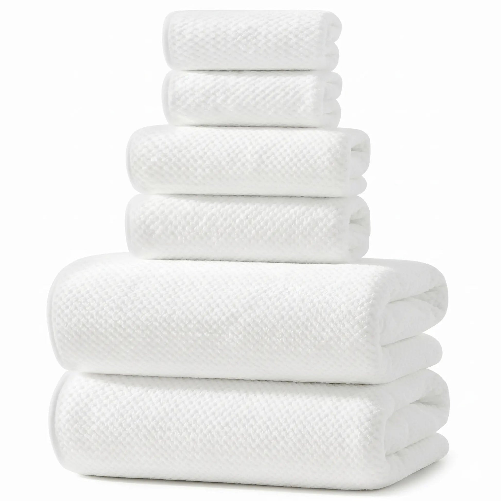 REDKISS Black Towel Set: a 6-Piece Set of Premium, Soft Bath Towels. This Ultra-Absorbent, Luxurious 6-Piece Set Includes 2 Bath Towels, 2 Hand Towels, and 2 Face Towels, Perfect for Everyday Use in Bathrooms, Gyms, Hotels, and Spas.