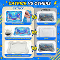 Catpick Cat Water Mat - Interactive Cat Toys Upgraded Thickened 0.7Mm PVC Cooling & Heating Water Bed with Floating Fish, Anti-Scratch Leak Proof Foldable Water Sensor Play Mat for Cats 17 X 25 Inches