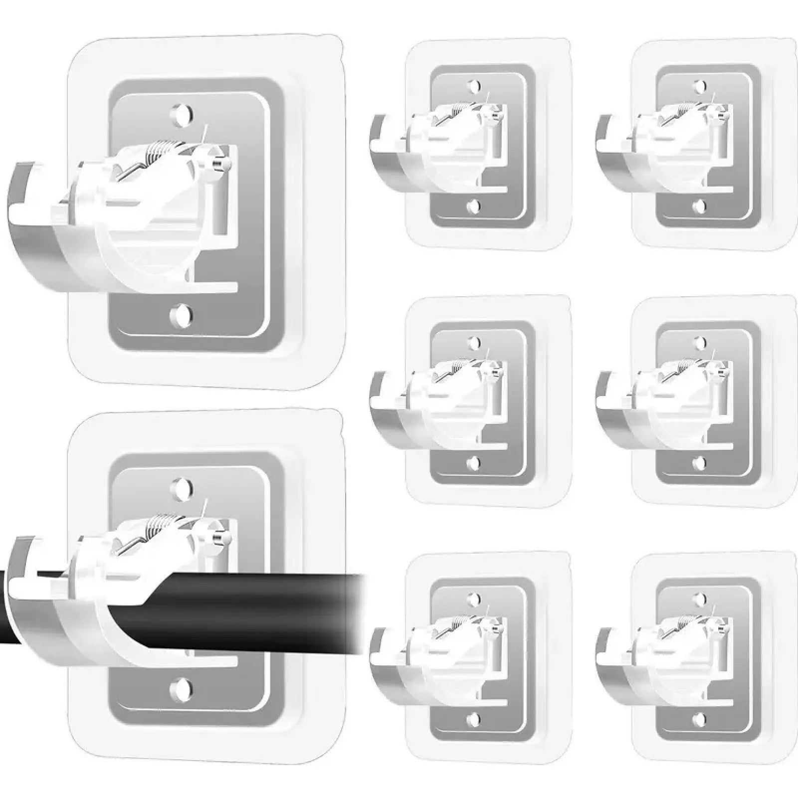 A Set of 8PCS Transparent Drapery Hooks,Curtain Rod Brackets with Clips,Rod Hanging,Adjustable Rods Holder,Multipurposefor Curtain Rod Hooks for Livingroom Bathroom Kitchen Bedroom Toilet Apartment.