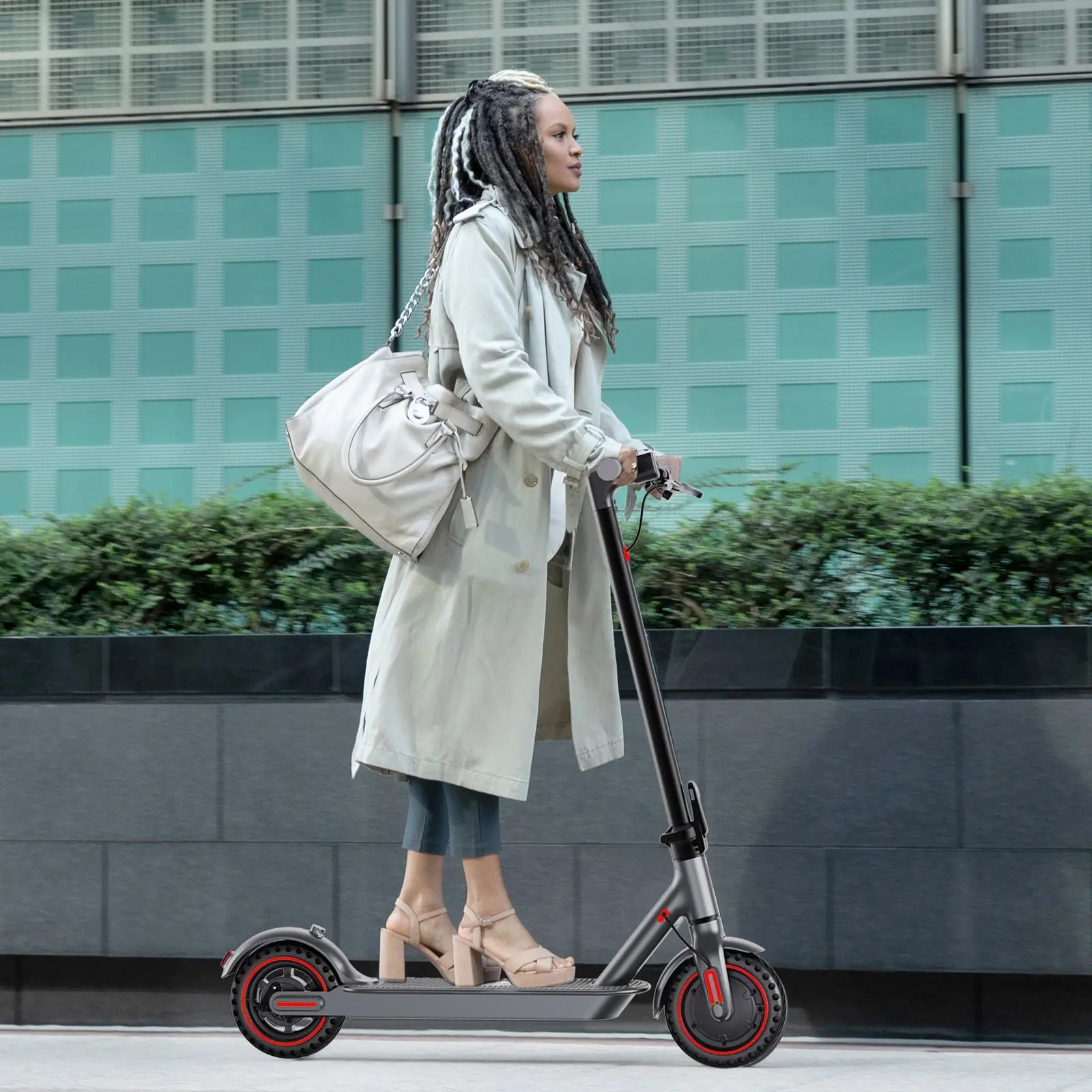 28MPH Max Speed D8 Pro Electric Scooter 8.5-Inch Explosion-Proof Tires 350W Brushless Motor 7.8Ah Battery 265 Lbs Max Load 3 Speed Modes Foldable Portable Front Rear Lights City Commuter App Smart Control