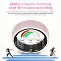 #6-#11 Pink & Black Ceramic Smart Couple Rings for Women & Men, Fitness & Sleep Tracker, Heart Rate & Stress Monitor, Cycle Tracking, IP68 Waterproof, 3–5 Day Battery, Ios & Android Compatible, with Charging Case